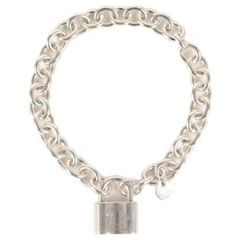 Tiffany & Co-Tiffany 1837 Padlock Charm Chain Link Bracelet-Silvery