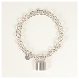 Tiffany & Co-Tiffany 1837 Padlock Charm Chain Link Bracelet-Silvery