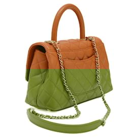 Chanel-Chanel Coco Handle Handbag XS-Brown,Orange