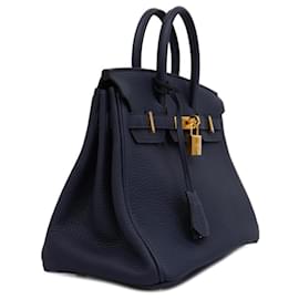 Hermès-Hermes Birkin 25 Handbag in Blue Nuit-Blue