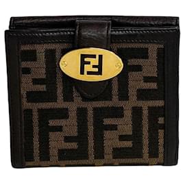 Fendi-Fendi Zucca FF Bi-Fold Wallet-Brown