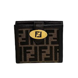 Fendi-Fendi Zucca FF Bi-Fold Wallet-Brown