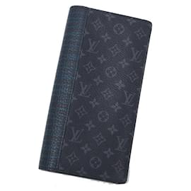 Louis Vuitton-Louis Vuitton Monogram Patchwork Portefeuille Brazza Eclipse-Black,Beige,Dark grey,Light blue