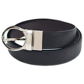 Alfred Dunhill Dunhill Carbon Pattern Reversible Belt Black Dark brown