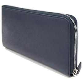 Prada-Prada Navy Leather Long Wallet-Navy blue