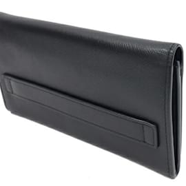 Prada-Prada Bi-fold Long Wallet in Black Leather-Black