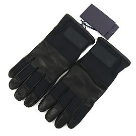 Fodere per guanti in pelle e nylon neri Prada Nero