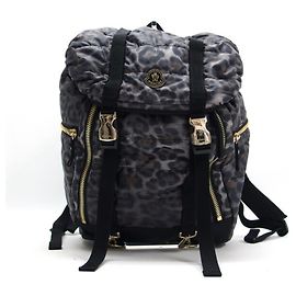 Moncler ZAINO Leopard Print Nylon Backpack Brown Black