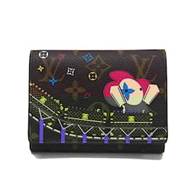 Louis Vuitton-Louis Vuitton Monogram Vivienne Portefeuille Victorine Tri-fold Wallet-Fuschia