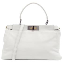 Fendi-Sac à main Fendi Peekaboo-Blanc