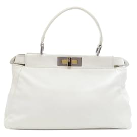 Fendi-Sac à main Fendi Peekaboo-Blanc