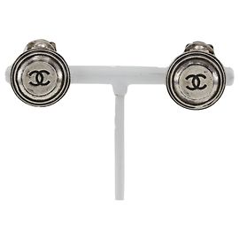 Chanel Coco Mark Clip Ohrringe Silber