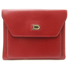 Delvaux Women's Leather Middle Wallet Dark red