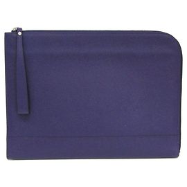 Pochette en cuir violet Valextra Violet