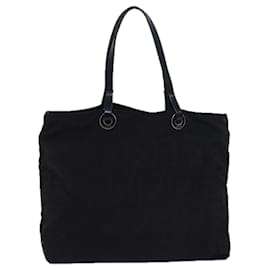 Fendi-FENDI Zucca Canvas Hand Bag Black Auth 81139-Black