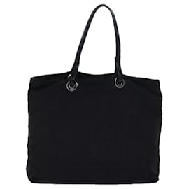 Fendi-FENDI Zucca Canvas Hand Bag Black Auth 81139-Black