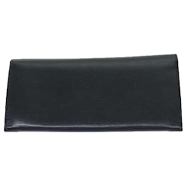 Céline-CELINE Long Wallet Leather Black Auth 81009-Black
