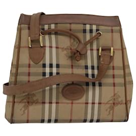 Autre Marque-Burberrys Nova Check Schultertasche aus PVC-Leder Beige Auth 80163-Beige