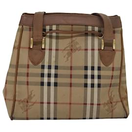 Autre Marque-Burberrys Nova Check Schultertasche aus PVC-Leder Beige Auth 80163-Beige