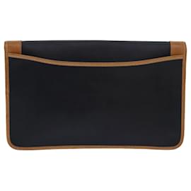 Christian Dior-Christian Dior Clutch Bag Nylon Black Beige Auth 81010-Black,Beige