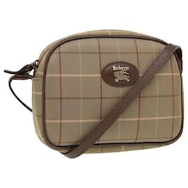 Autre Marque-Burberrys Nova Check Schultertasche aus Canvas Beige Auth ep4737-Beige