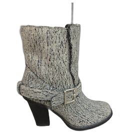 Bottines Chloé en cuir et feutre gris Gris