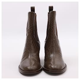 Fendi-Fendi Karligraphy Panelled Boots in size 37.5 EU-Brown
