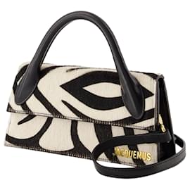 Jacquemus-Le Chiquito Long Crossbody - Jacquemus - Leather - Black/White-Black