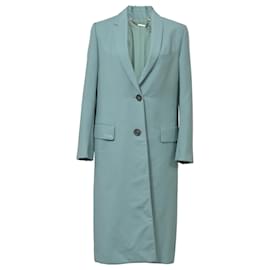 Fendi-Fendi Single-Breasted Long Coat in Green Mohair Wool-Green