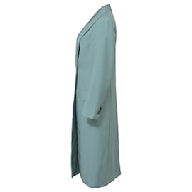 Fendi-Fendi Single-Breasted Long Coat in Green Mohair Wool-Green