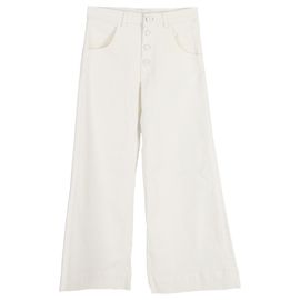 Jean large Chloé en coton crème Blanc Écru