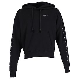 Off White Off-White Back Logo Hoodie in Black Cotton Black