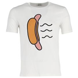 Camiseta Hotdog Acne Studios en algodón blanco Blanco