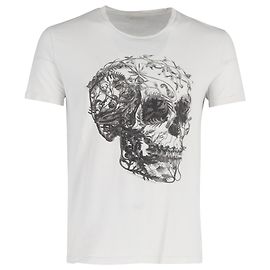 Camiseta com skull Alexander McQueen em algodão branco Branco