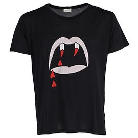 Camiseta Vampire Saint Laurent en algodón negro Negro