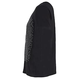 Alexander Mcqueen-Alexander McQueen Optical Skull Print Crew Neck T-Shirt in Black Cotton-Black