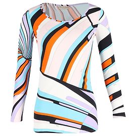 Top a maniche lunghe stampato Emilio Pucci in rayon multicolore Altro
