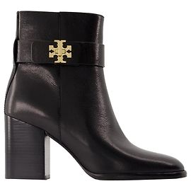 T-Lock Ankle Boots - Tory Burch - Leather - Black Black