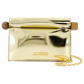 Jacquemus-La Petite Pochette Rond C Clutch - Jacquemus - Leather - Gold-Golden,Metallic