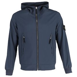 Stone Island Light Soft Shell Jacket in Blue Nylon Blue