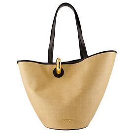 Le sac shopper Bambola - Jacquemus - Cuir - Ivoire/Noir Blanc