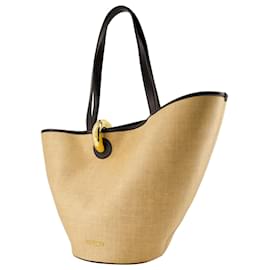 Jacquemus-Le Bambola Shopper Bag - Jacquemus - Leather - Ivory/Black-White