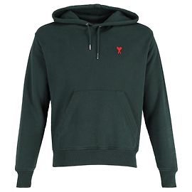 AMI Paris Hoodie Ami De Coeur aus grünem Bio-Baumwoll Grün