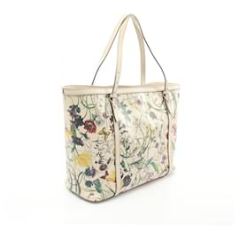 Gucci-Gucci Flora Totebag Shoulder Bag Leather Shoulder Bag 309613 in Good Condition-White