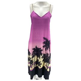 Robe Palm Angels T.FR 40 en coton Rose