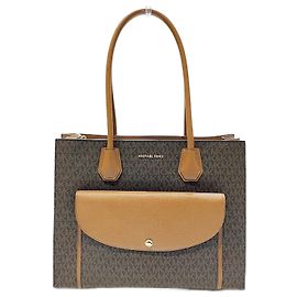 Michael Kors Leather Tote Bag 30F9GM9T4B Brown