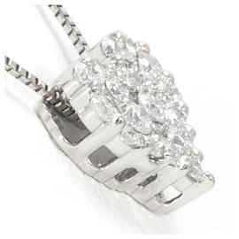 Autre Marque-PT900 Platinum PT850 Necklace with 0.30ct Diamond, 45cm in Great Condition-Other