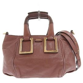 Chloé Chloe Brown Leather 2WAY Handbag Brown