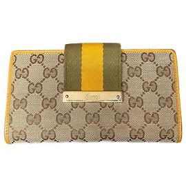 Cartera Gucci GG Canvas Bi Fold Web Beige Otro
