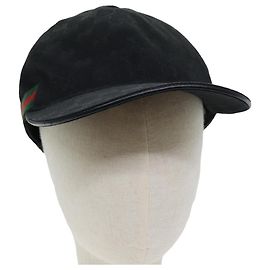 GUCCI GG Canvas Web Sherry Line Cap XL Black Red Green Auth 80948 Black Red Green